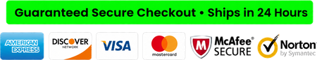 Guaranteed secure checkout. Ships in 24 hours.